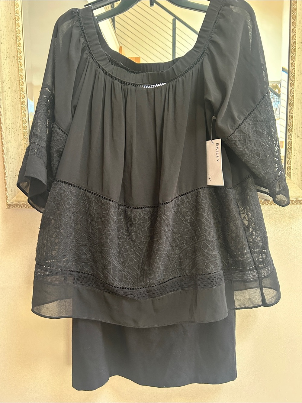 Black Lace-Trim Cupid dress